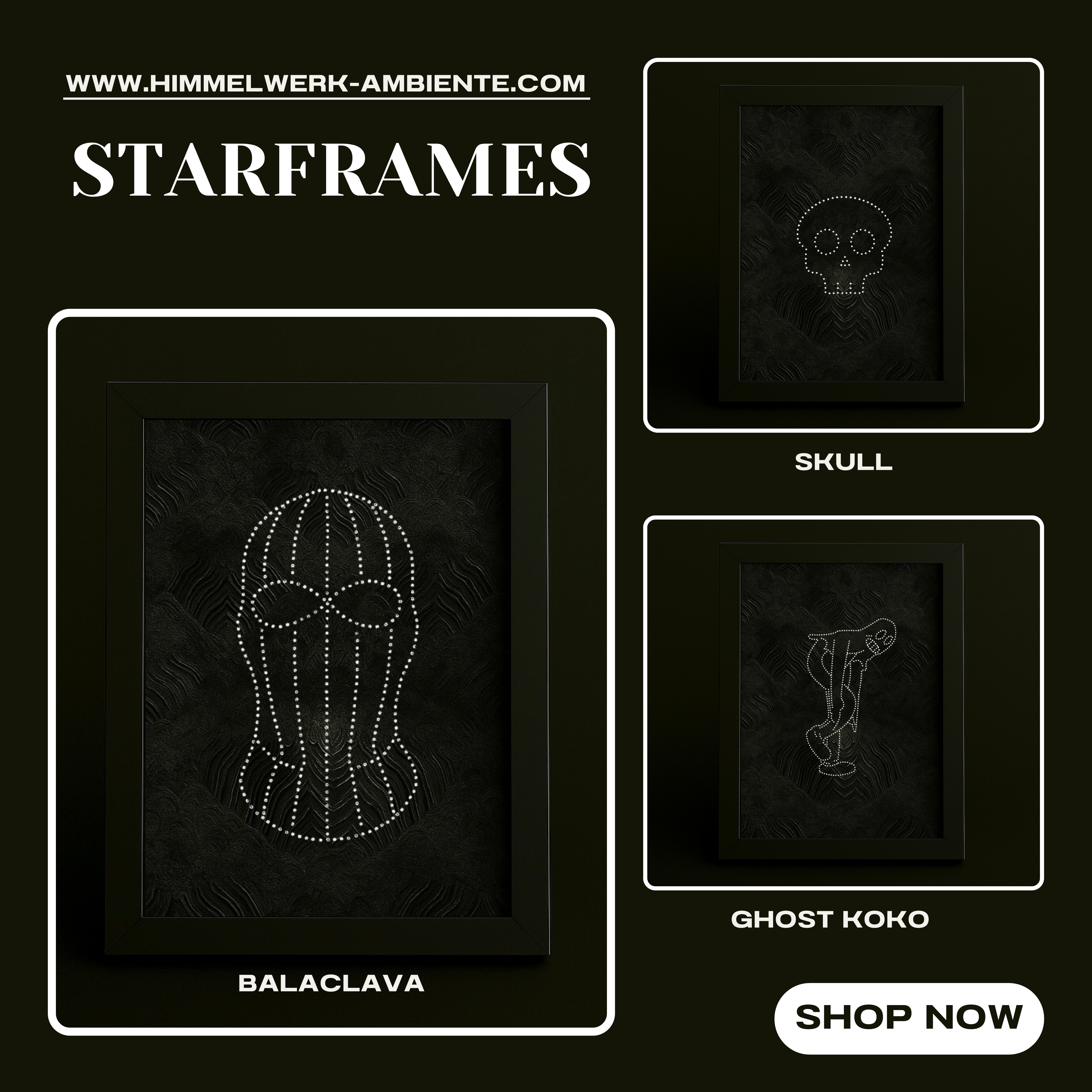 Himmelwerk Starframes – LED-Ambiente, LED-Bilderrahmen, feine Konturen, Wohnungsdekoration