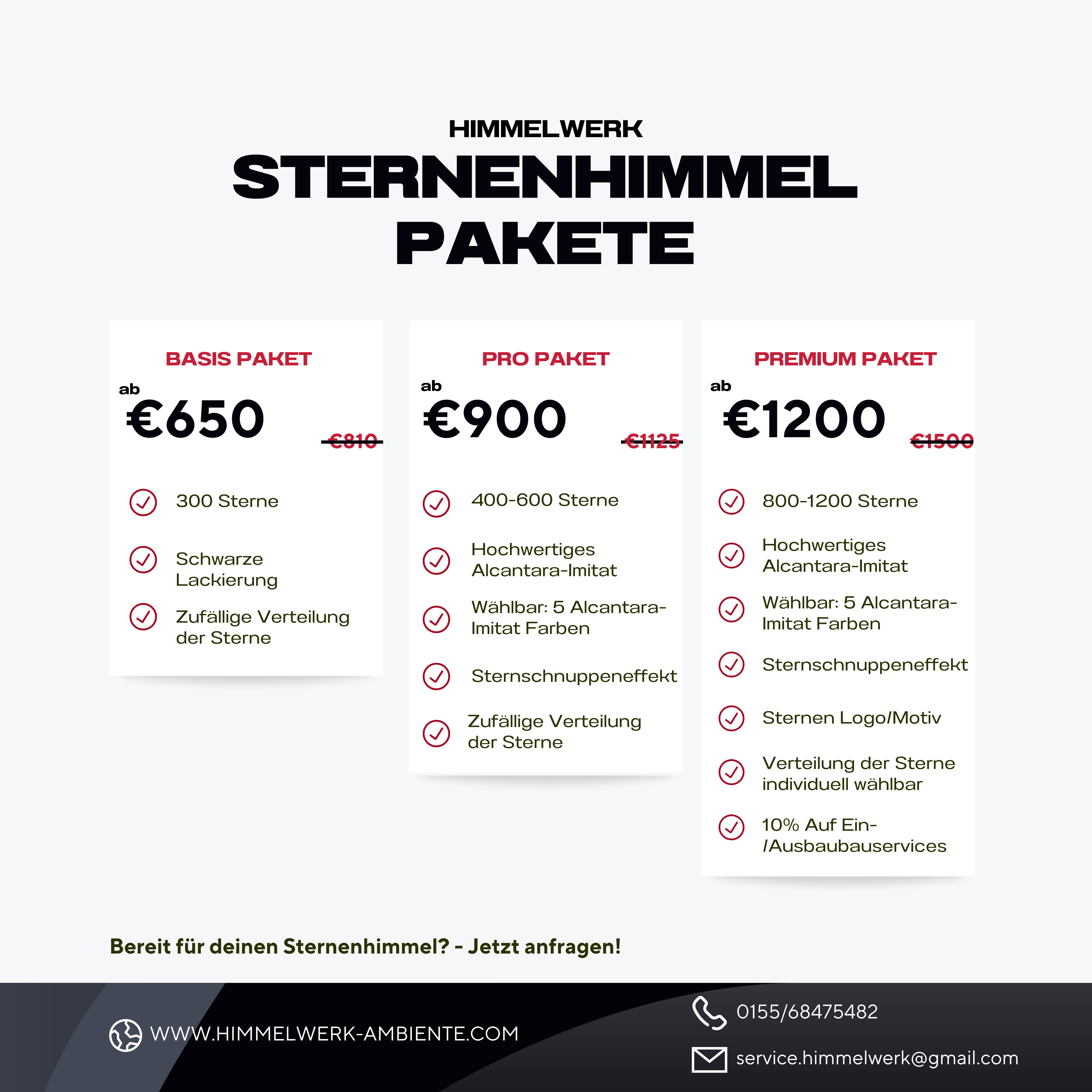 Sternenhimmel für dein Fahrzeug – passgenau. konfigurierbar, hochwertig, Crafted in Germany. Optional Einbau in NRW. Jetzt unverbindlich anfragen.